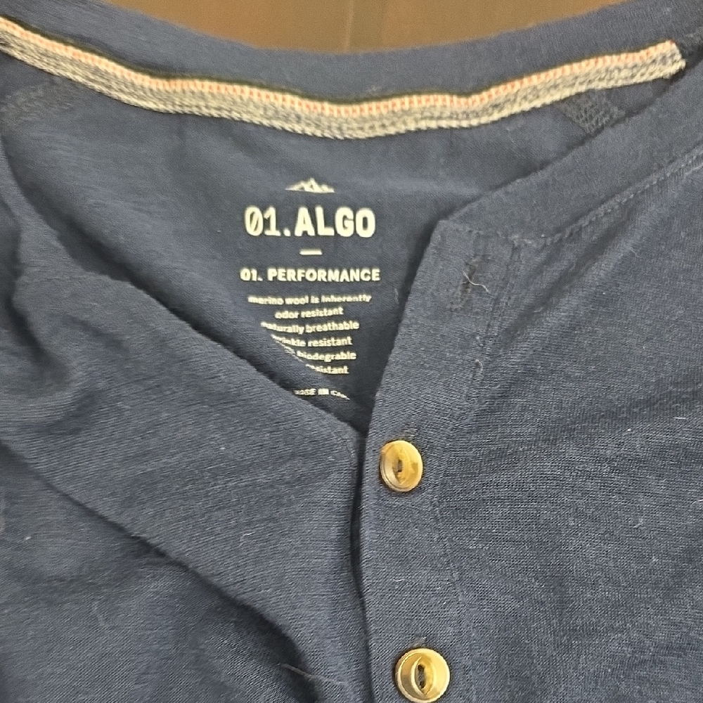 01.ALGO Men's Navy Long Sleeve Tee